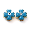 Golden Tone Brass Enamel Beads KK-E048-01G-02-2