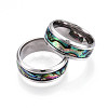 201 Stainless Steel Wide Band Finger Rings RJEW-T005-8-07-2