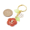 Flower Acrylic Imitation Gemstone Pendant Keychain KEYC-JKC00692-02-2