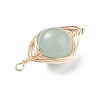 Natural Stone Copper Wire Wrapped Connector Charms PALLOY-JF01377-02-4