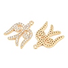Brass Micro Pave Clear Cubic Zirconia Pendants CU-CBA7BFE-02B-G-2