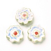 Handmade Porcelain Flower Beads Strands PORC-G006-14-2