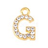 Golden Tone Alloy Rhinestone Pendants PW-WGCC773-07-1