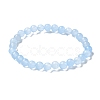 Natural & Dyed White Jade Bead Stretch Bracelets X-BJEW-K212-A-018-4