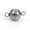 Tarnish Resistant 201 Stainless Steel Magnetic Clasps with Loops STAS-L244-10A-P-2
