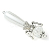 Acrylic Imitation Pearl & Glass Angel Connector Charms PALLOY-MZ00288-4