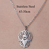 Non-Tarnish 201 Stainless Steel Hollow Dog Pendant Necklace NJEW-OY001-32-3