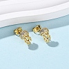 Brass Micro Pave Clear Cubic Zirconia Earrings EJEW-D328-03G-05-2