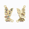 Brass Micro Pave Cubic Zirconia Links Connectors ZIRC-N039-121B-NF-2