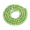 AB Color Plated Opaque Glass Rondelle Beads Strands EGLA-T029-4mm-09K-2