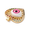 Brass Micro Pave Cubic Zirconia Pendants KK-E068-VC047-3