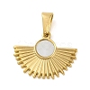 Resin Imitation White Shell Fan Pendants STAS-R229-12G-1