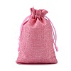 Polyester Imitation Burlap Packing Pouches Drawstring Bags X-ABAG-R004-14x10cm-04-4