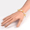 Chips Citrine(Dyed & Heated) Beaded Stretch Bracelets BJEW-JB01825-05-3