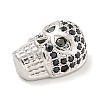 Brass Micro Pave Black Cubic Zirconia Beads ZIRC-P119-19P-02-2