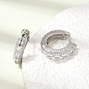 Brass Micro Pave Cubic Zirconia Hoop Earrings KK-CBA8324-22P-05-2