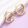 Brass Clear Cubic Zirconia Hoop Earrings EJEW-L277-02G-1