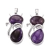 Natural Amethyst Pendants GG-N001-03P-01-1