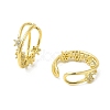 Clear Cubic Zirconia Criss Cross with Star Cuff Earring EJEW-H092-01G-2
