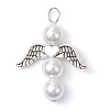 Shell Pearl Beaded Angel Pendants PALLOY-JF03016-3