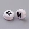 Acrylic Horizontal Hole Letter Beads X-PL37C9070-N-2