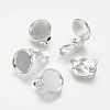 Brass Clip-on Earring Settings LS-KK-I007-S-NF-1