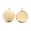 Rack Plating 304 Stainless Steel Pendant Cabochon Settings STAS-F191-14G-E-2