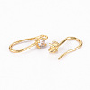 Brass Micro Pave Clear Cubic Zirconia Earring Hooks ZIRC-S068-004-NF-2