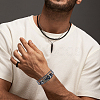 1Pc Alloy & Leather Cord Bracelets for Men Women BJEW-CL0001-24-7