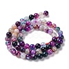 Natural Striped Agate/Banded Agate Bead Strands G-K155-A-6mm-10-4