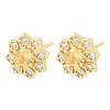 Brass Micro Pave Cubic Zirconia Stud Earrings for Women KK-A305-03G-7
