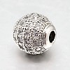 Round Brass Micro Pave Cubic Zirconia Beads ZIRC-N016-01P-10mm-2