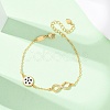 Sports Brass Micro Pave Cubic Zirconia Infinity Link Bracelets LS-BJEW-D386-01E-G-5