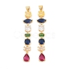 Brass Cubic Zirconia Pendants KK-C166-07G-1