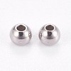 Tarnish Resistant 304 Stainless Steel Smooth Round Spacer Beads STAS-M006-01B-2