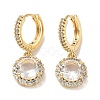 Real 18K Gold Plated Brass Dangle Hoop Earrings EJEW-L269-041G-02-1