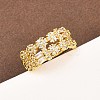 Brass Micro Pave Cubic Zirconia Cuff Rings for Women RJEW-Z113-50G-1