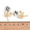 Brass Micro Pave Clear Cubic Zirconia with Resin Pendants KK-G543-21G-3