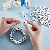 20Pcs White Cube Letter Silicone Beads SIL-YWC0003-06A-5