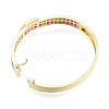 Cubic Zirconia Belt Buckle Hinged Bangle BJEW-N014-012-5