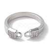 Brass Micro Pave Cubic Zirconia Cuff Rings RJEW-G310-04P-2