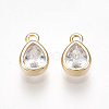 Brass Cubic Zirconia Charms X-KK-S350-089G-1