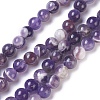 Natural Chevron Amethyst Beads Strands G-I222-8mm-01-1