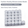 20Pcs Grey Cube Letter Silicone Beads 12x12x12mm Square Dice Alphabet Beads with 2mm Hole Spacer Loose Letter Beads for Bracelet Necklace Jewelry Making JX436N-4