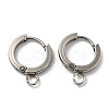 Tarnish Resistant 201 Stainless Steel Huggie Hoop Earrings Findings STAS-A167-01F-P-1