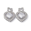 Brass Clear Cubic Zirconia Pendants KK-E068-VA121-1-2