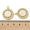 Brass Micro Pave Clear Cubic Zirconia Pendants KK-C045-10G-3