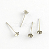 Non-Tarnish 304 Stainless Steel Flat Round Blank Peg Stud Earring Settings STAS-R055-13-1