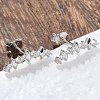 925 Sterling Silver Clear Cubic Zirconia Stud Earrings EJEW-Q032-01G-P-3