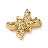 Brass Micro Pave Clear Cubic Zirconia Letter Links Connector Charms KK-I382-07G-X-2